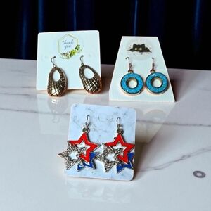 Set of Three Stylish Earrings Bundle